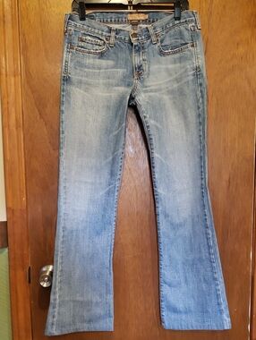 Low Rise Abercrombie & Fitch Vintage 5 Pocket Light Blue Flare Jeans